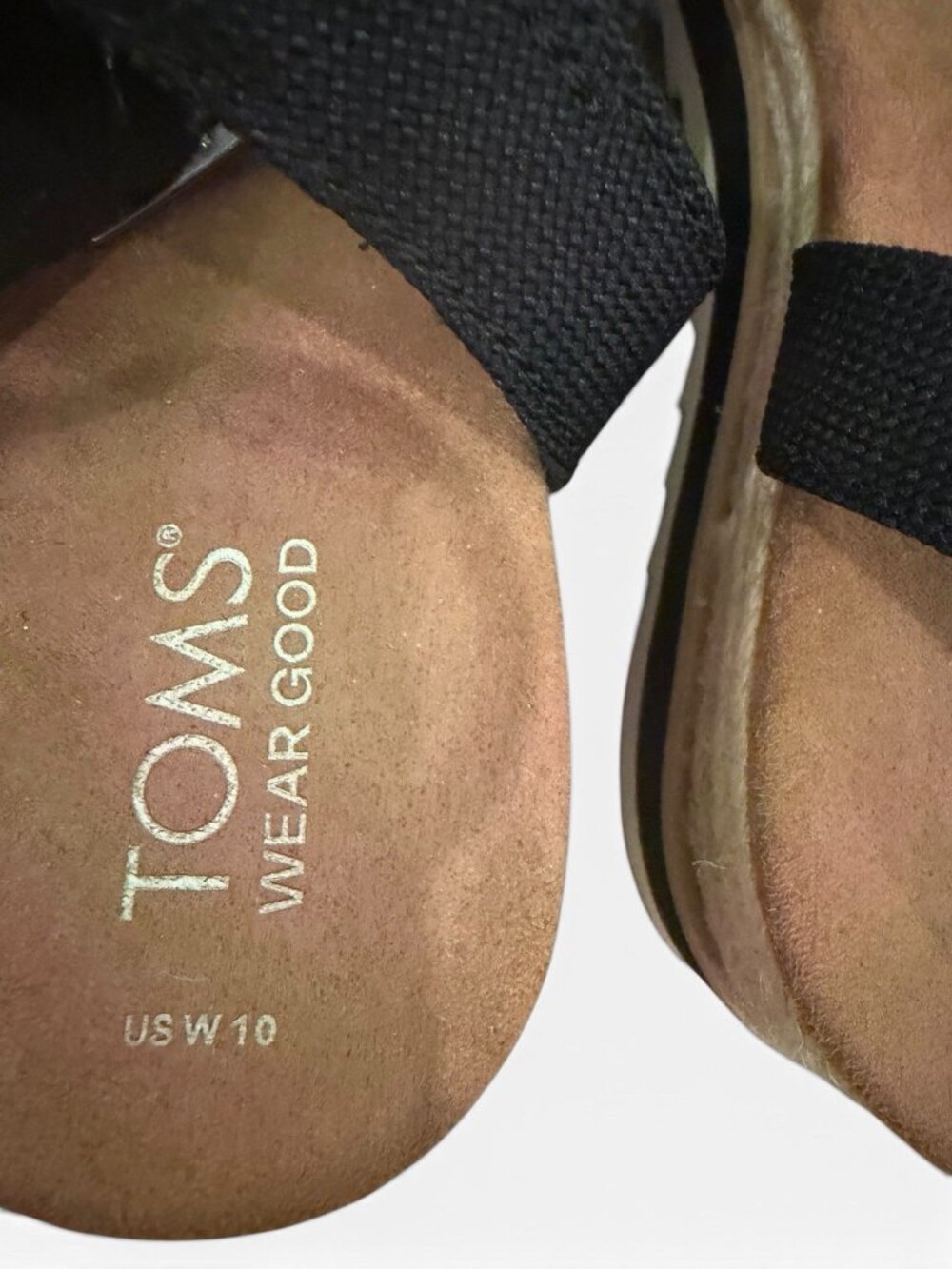 Women’s TOMS Diana Size 10 Canvas Platform Wedge Espadrille Casual Sandals Black - Picture 6 of 8
